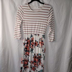 Reborn J Cream and Brown With Floral Mid Section